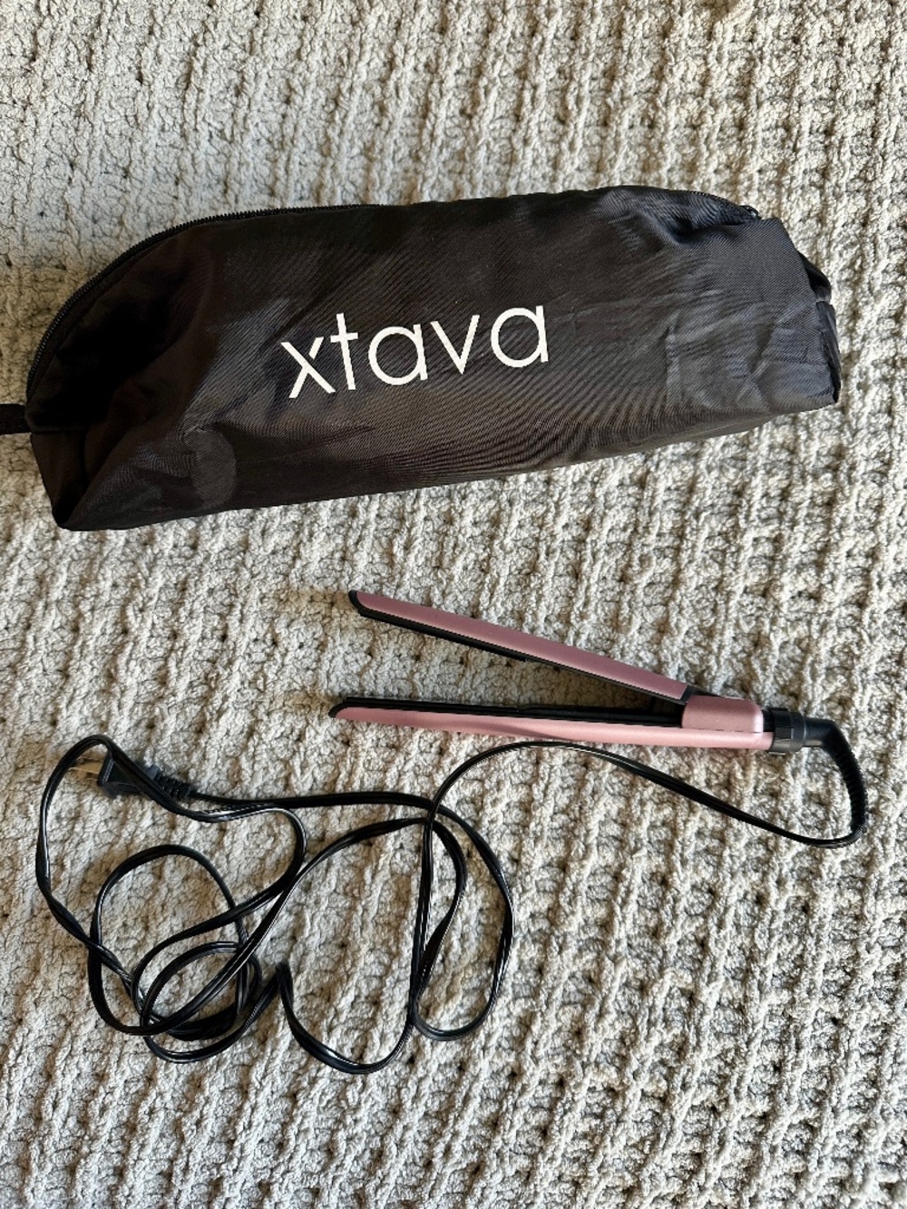Xtava Jet Set Travel Flat Iron – Amethyst/Pink – Dual Voltage + Travel Case